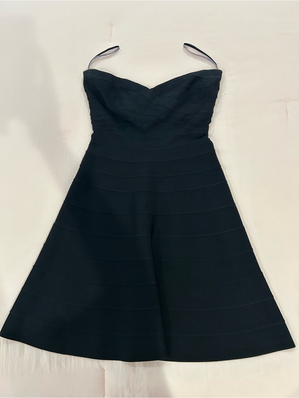 Herve Leger Strapless Black Fit-and-Flare Dress